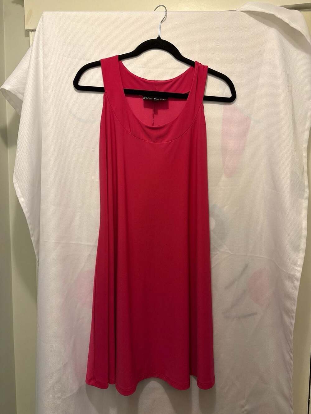 Ellen Parker Sleeveless A-Line Knit Trap Dress in Magenta - Picture 2 of 5